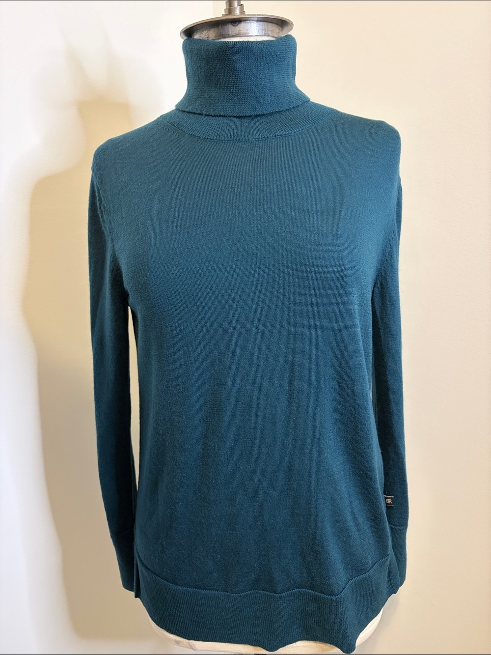BANANA REPUBLIC Teal Green 100% Merino Wool Turtleneck Sweater SIZE MEDIUM